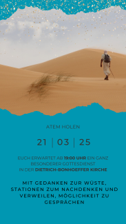 Ein Mensch wandert durch die Wüste