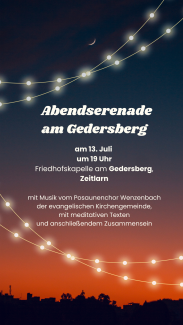 Lichterkette in der Abenddämmerung